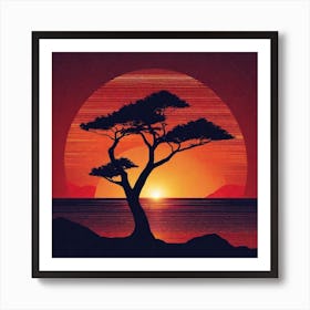 Sunset Tree 16 Art Print