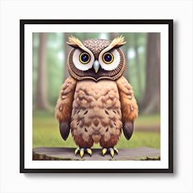 Owl In The Woods Art Print