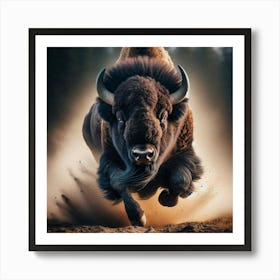 Bison Running Art Print