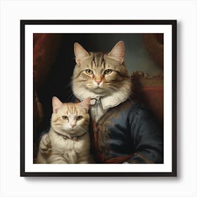 Cat And A Lady Art Print