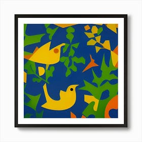 Birds And Leaves 1 Art Print