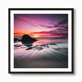 Sunset At The Beach 14 Art Print