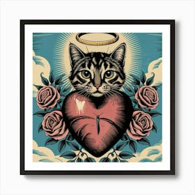 Angel Cat Art Print