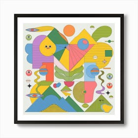 A Vector Illustration Of A Mix Of Geometric Shapes Pabnmmmrsa2vd7ccr5thzw S33ce2irs2qg3grsdlipwg Art Print