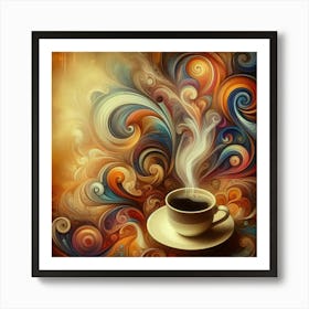 Coffee And Swirls 3 Art Print