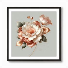 Peach Rose Art Print