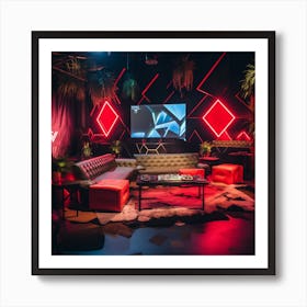 Red And Black Living Room Poster