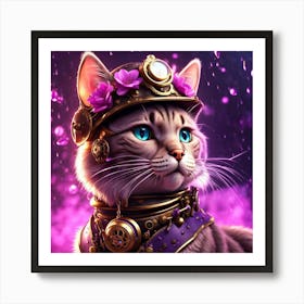 Steampunk Cat Art Print