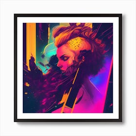 Neon Girl Art Print