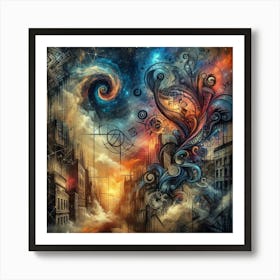 Psychedelic City 11 Art Print