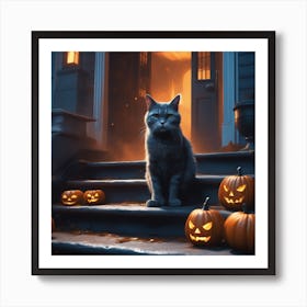 Halloween Cat 14 Art Print