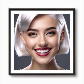 Portrait Of A Young Woman Smiling Art Print