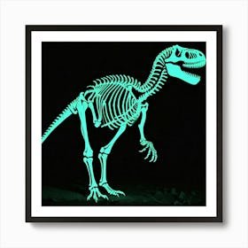 Glow In The Dark Dinosaur Skeleton 1 Art Print