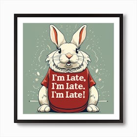 Make A Version Of A White Bunny With A Red T Shi (3) Art Print