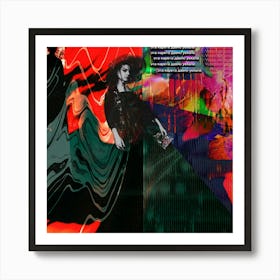 Collage Woman in black Art Print