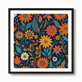 Floral Seamless Pattern 2 Art Print