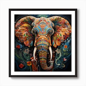 Elephant Series Artjuice By Csaba Fikker 043 Art Print