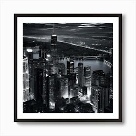 Black And White Cityscape 4 Art Print