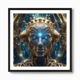 Artificial Intelligence Brain In Close Up Epic Royal Background Big Royal Uncropped Crown Royal J (2) Art Print