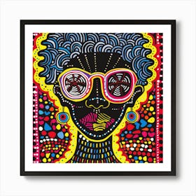 Vibrant Shades Series. Contemporary Pop Art With African Twist, 3 Art Print