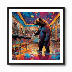 Bear In The Bar Art Print