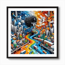 Rainbow City Art Print