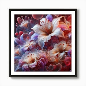 Abstract Flowers 1 Art Print