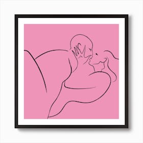 Kissing Couple Art Print