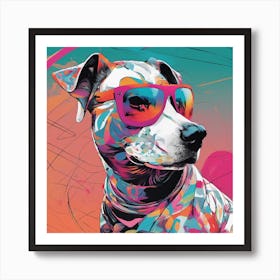 Dog, New Poster For Ray Ban Speed, In The Style Of Psychedelic Figuration, Eiko Ojala, Ian Davenport (1) Art Print