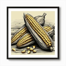 Corn cobs 3 Art Print