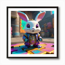 Rabbit In The City 2 Art Print