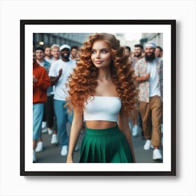 Young Woman With Curly Hair Art Print