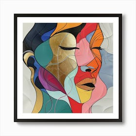 Abstract Woman'S Face 5 - colorful cubism, cubism, cubist art,    abstract art, abstract painting  city wall art, colorful wall art, home decor, minimal art, modern wall art, wall art, wall decoration, wall print colourful wall art, decor wall art, digital art, digital art download, interior wall art, downloadable art, eclectic wall, fantasy wall art, home decoration, home decor wall, printable art, printable wall art, wall art prints, artistic expression, contemporary, modern art print Art Print