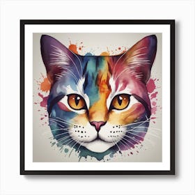 Colorful Cat Art Print