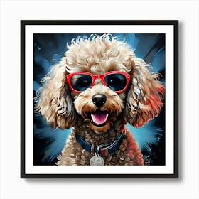 Poodle Dog With Sunglasses 1 Art Print