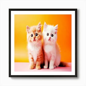 View of adorable kittens,Cute Kittens Art Print