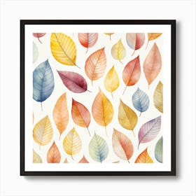 Watercolor Autumn Leaves 2 Art Print