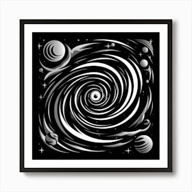 Black and White Abstract Art 408 Art Print