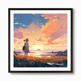 Sunset Hd Wallpaper Art Print