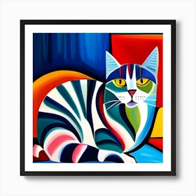 Abstract Cat Painting Art Print