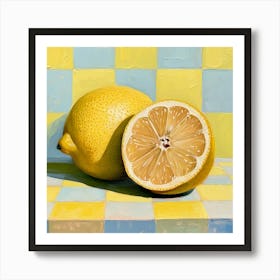 Lemon Pastel Checkerboard 2 Art Print