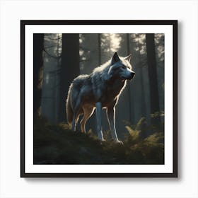 Wolf In The Woods 50 Art Print