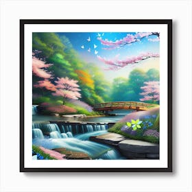 Cherry Blossoms In The Spring Art Print