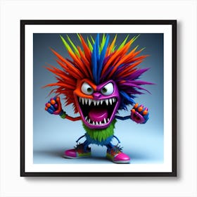 Leonardo Diffusion 3d Hd Rainbow Foster Crazy Sharp Hair With 0 (3) Art Print