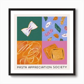 Pasta Appreciaton Society Square Art Print