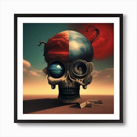 Skull In The Desert ai art Art Print
