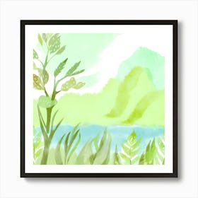 Watercolor Landscape Painting 4 Art Print