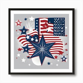 Patriotic Stars And Stripes 1 Art Print