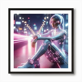 Futuristic Girl 3 Art Print