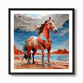 Horse In The Desert 1 Art Print